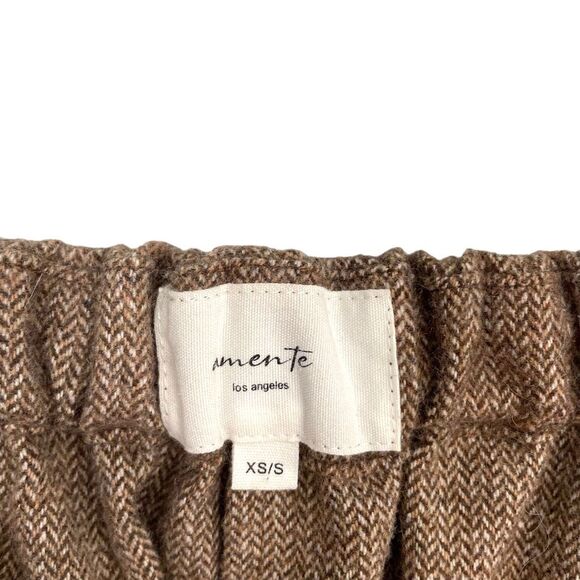 Amente Wool blend baby herringbone ankle pants Size XS/S coco brown - Picture 6 of 10